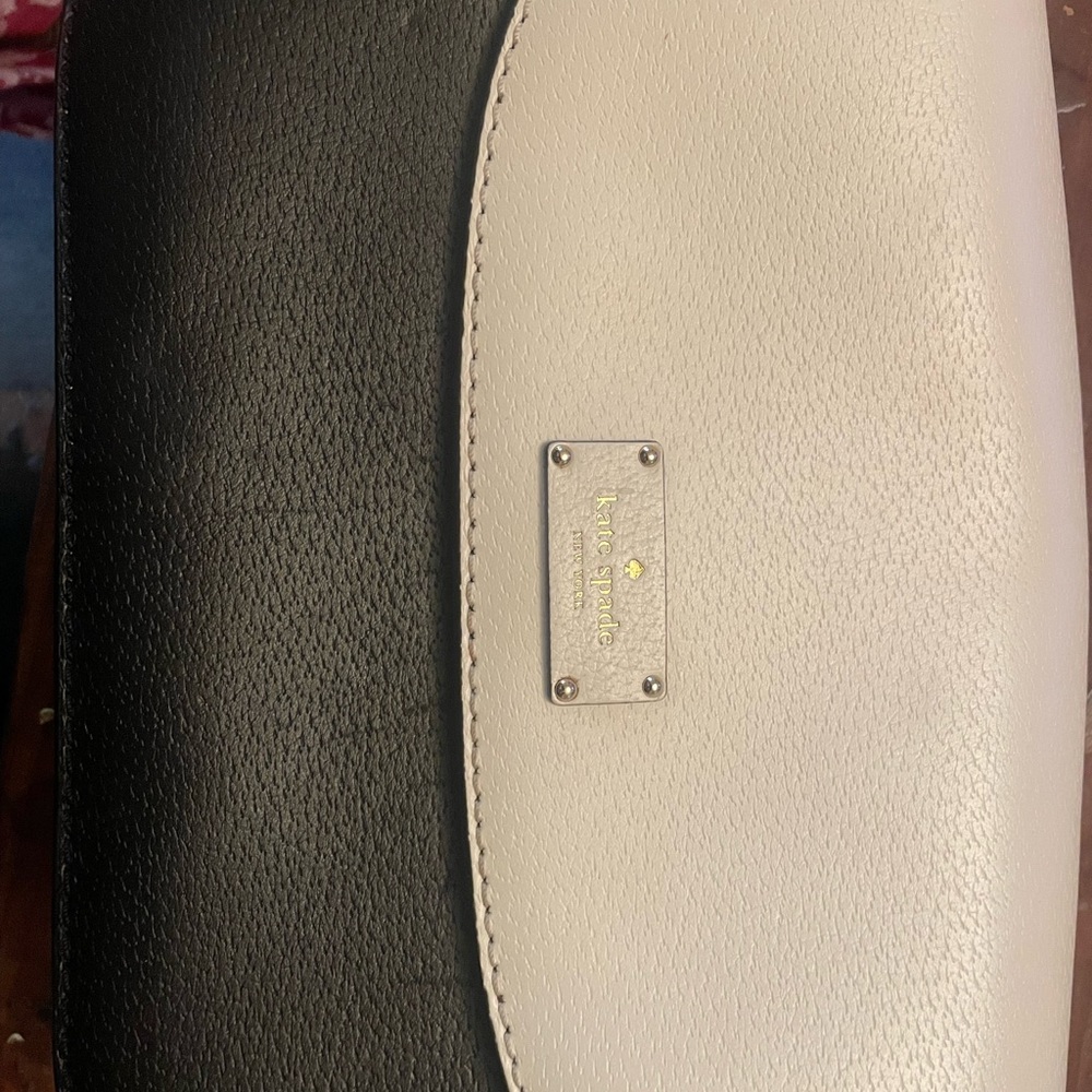 kate spade Black and Cream Pebbled Leather Crossbody